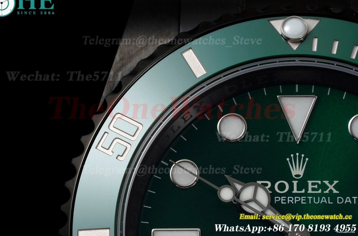 VS3135 SS DLC Green Blaken V6F Dot 40mm Submariner 0407